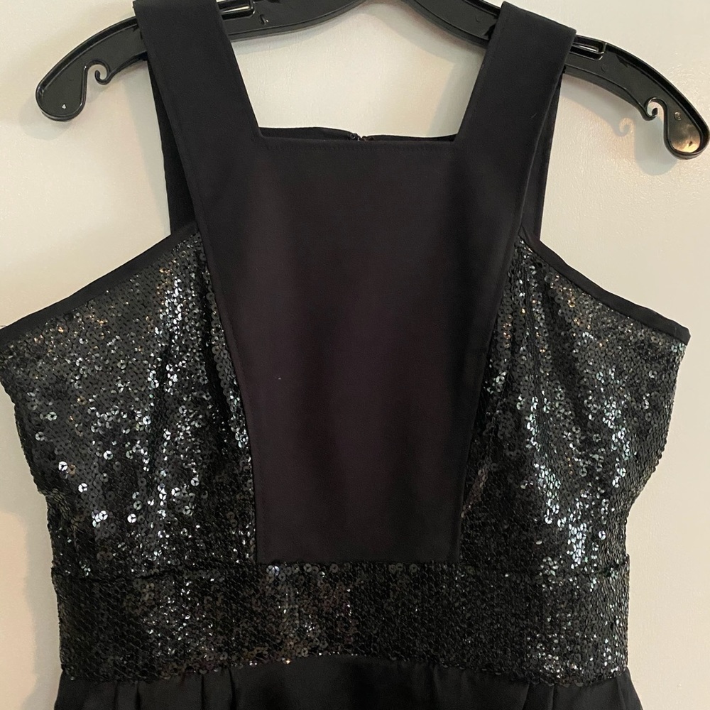 Black mini cocktail dress.